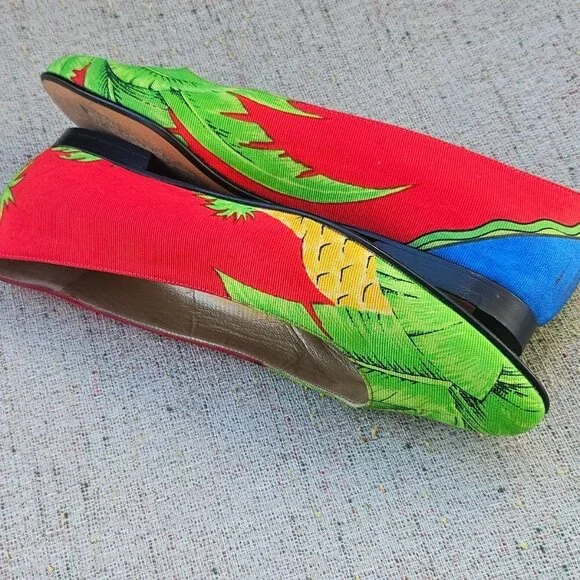 Gianni Versace Vintage Shoe Women Flat Multi Color Upper Made in Italy Size 35.5 - Picture 7 of 13